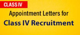 Appointment Letters for Class IV Recruitment